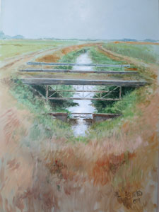 Foto: 'Het bruggetje bij Milsbeek (september)' 2014, 160x100 cm