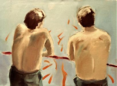 Foto: 'Mijn tweelingbroer en ik', 1985, 80x60cm.