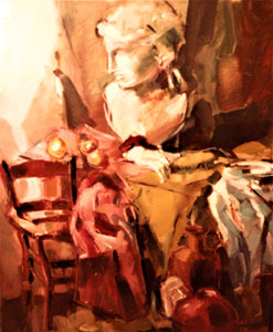 Foto: Stilleven met gipsen kop, 1979, 90x80cm